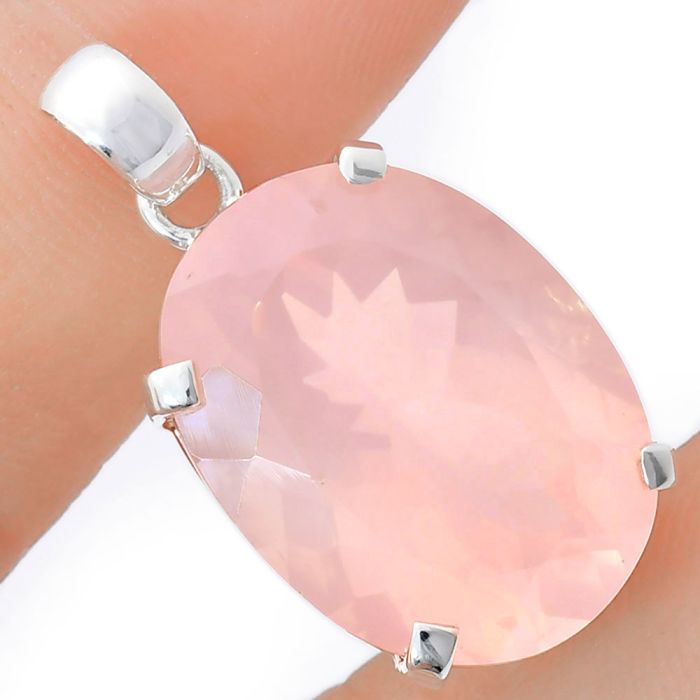 Rose Quartz Pendant EXP01978 P-1013, 18x24 mm