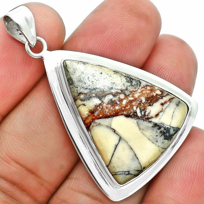 Porcelain Jasper Pendant EXP01999 P-1076, 22x25 mm