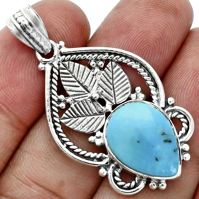 Natural Turquoise Morenci Mine Pendant EXP02050 P-1258, 12x16 mm