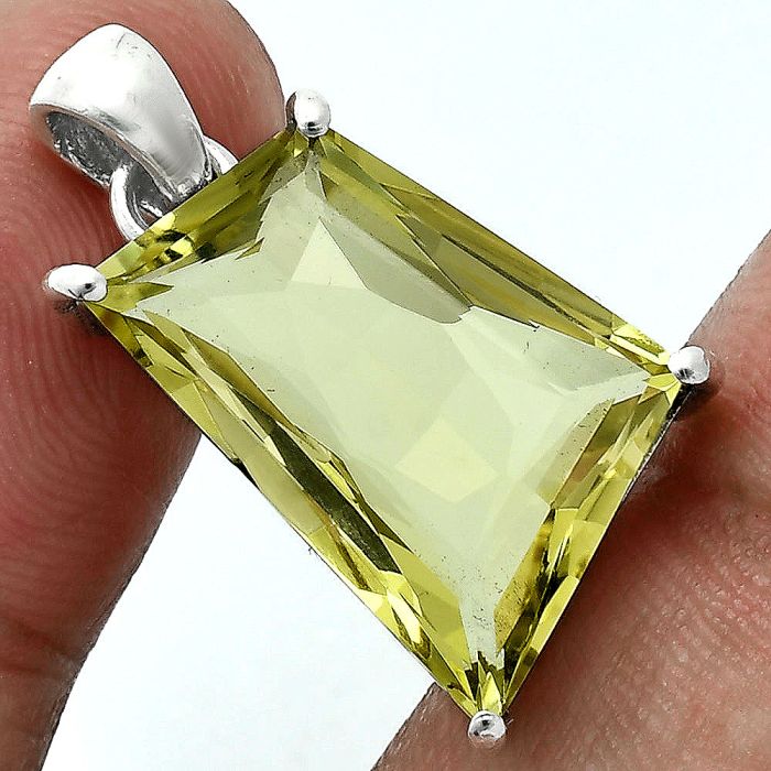 Lemon Quartz Pendant EXP02058 P-1013, 14x21 mm