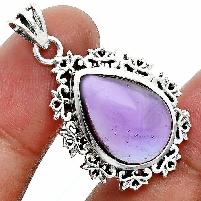 Amethyst Cab Pendant EXP02068 P-1028, 13x18 mm