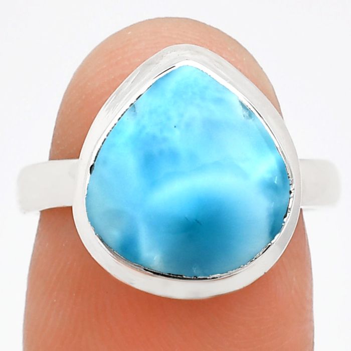 Larimar (Dominican Republic) Ring size-6.5 EXR01002 R-1007, 12x12 mm