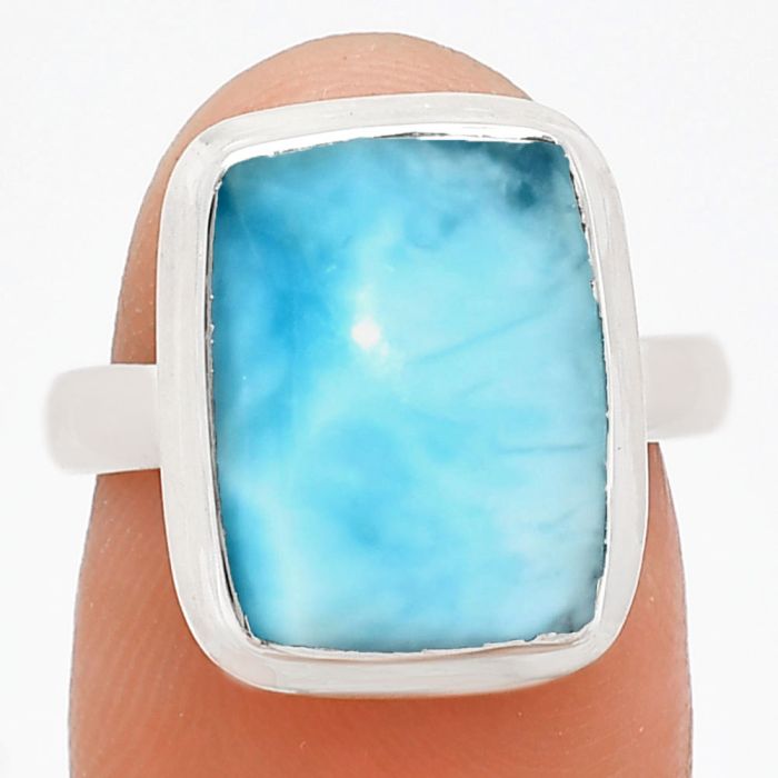 Larimar (Dominican Republic) Ring size-7 EXR01004 R-1007, 10x14 mm