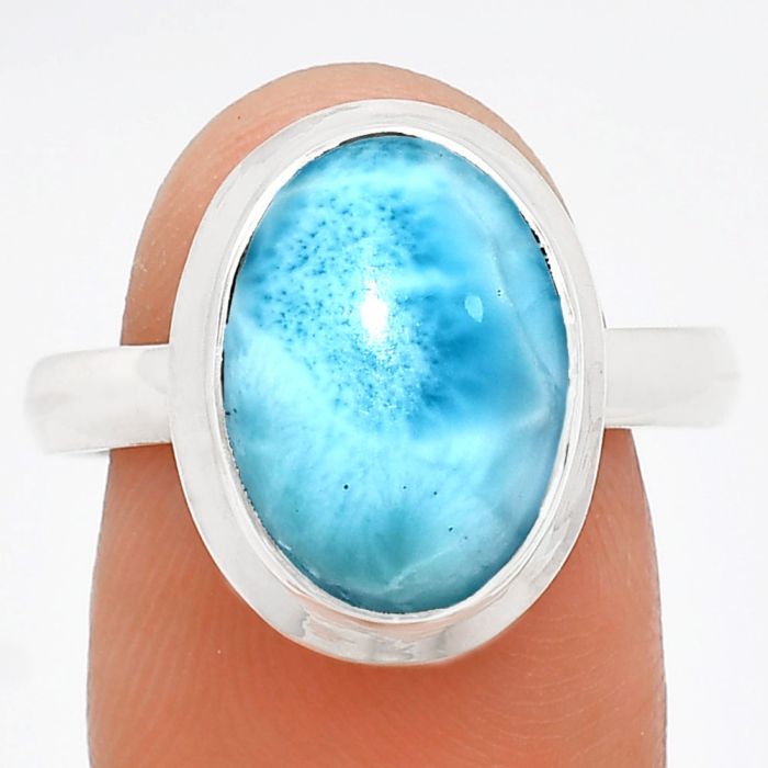 Larimar (Dominican Republic) Ring size-9.5 EXR01005 R-1007, 10x14 mm