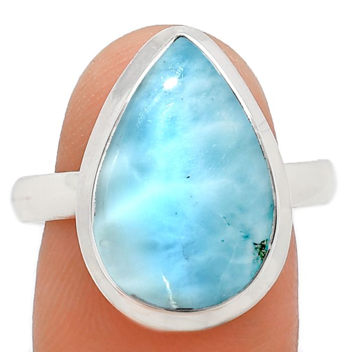 Larimar (Dominican Republic) Ring size-9.5 EXR01006 R-1007, 11x17 mm