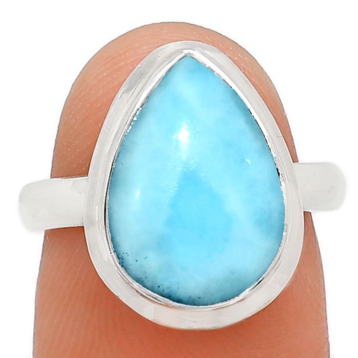 Larimar (Dominican Republic) Ring size-7 EXR01008 R-1007, 10x14 mm