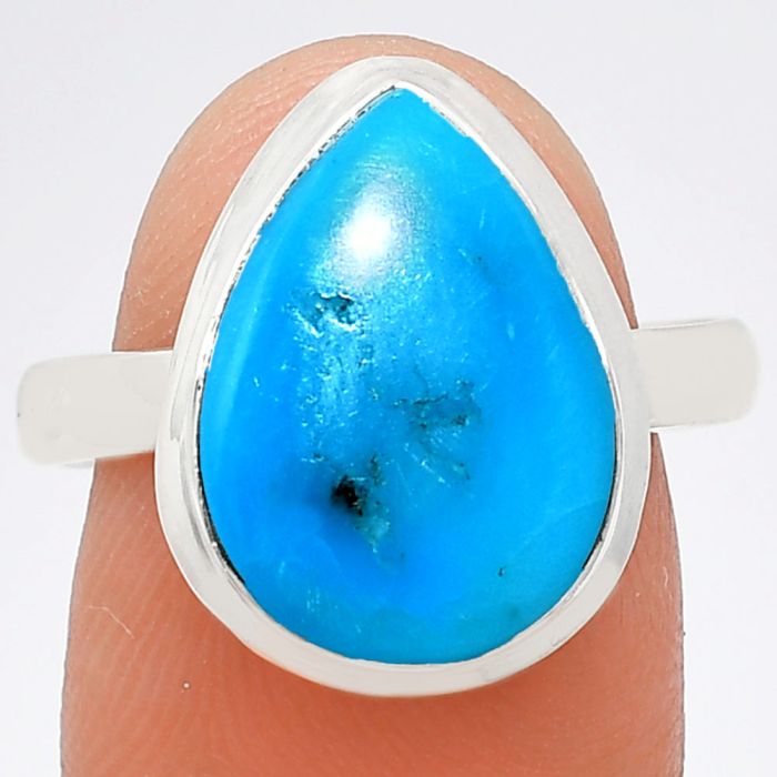 Natural Turquoise Morenci Mine Ring size-9 EXR01019 R-1007, 11x15 mm