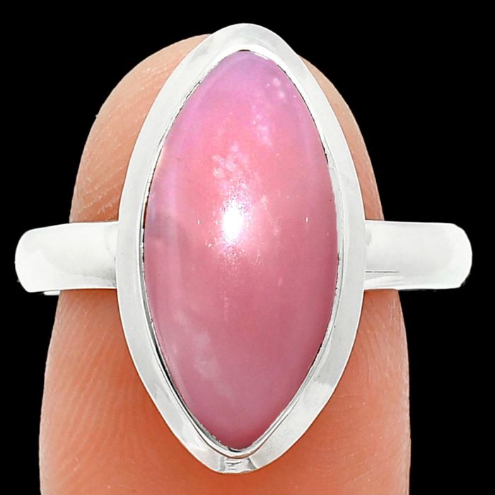 Pink Opal Ring size-9.5 EXR01036 R-1007, 9x18 mm