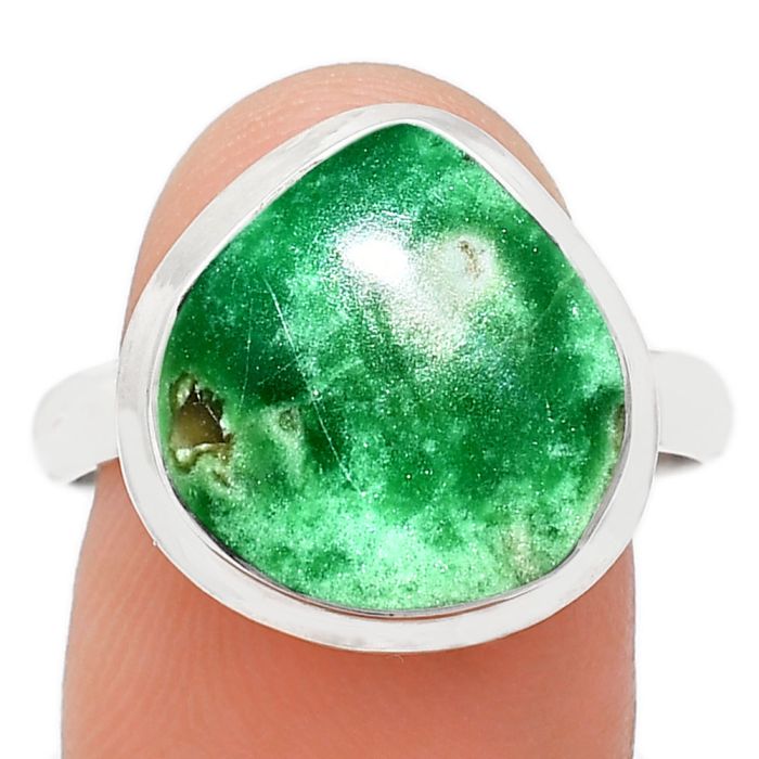 Utah Variscite Ring size-9.5 EXR01059 R-1007, 14x14 mm