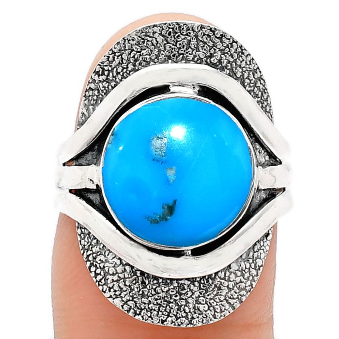 Sleeping Beauty Turquoise Ring size-7 EXR01069 R-1402, 11x11 mm