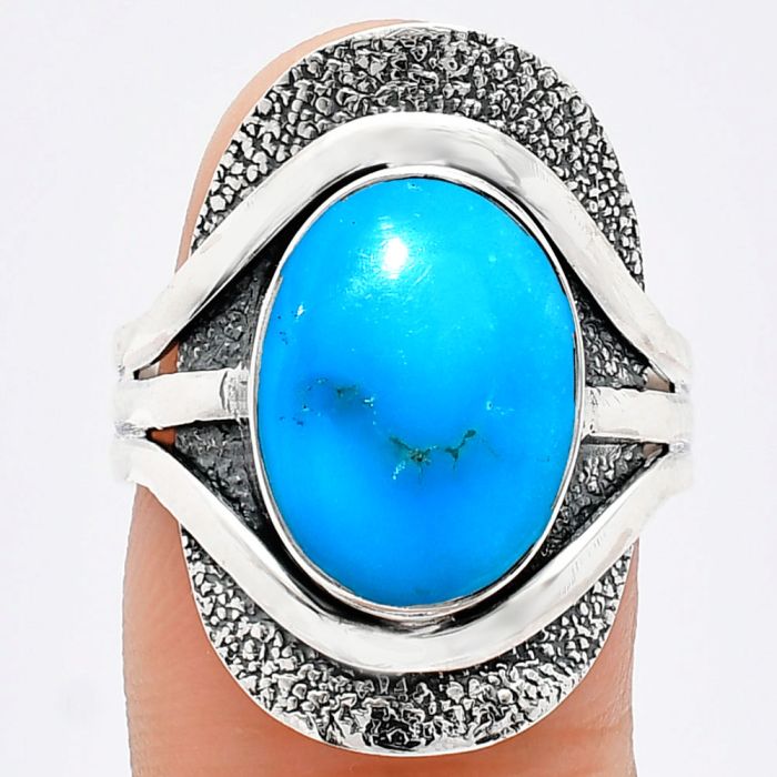 Sleeping Beauty Turquoise Ring size-8.5 EXR01070 R-1402, 10x14 mm