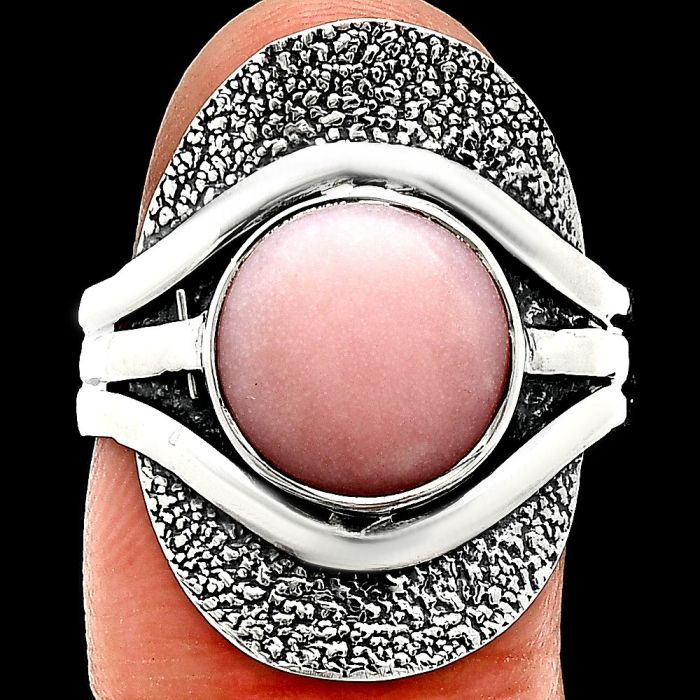 Pink Opal Ring size-8.5 EXR01087 R-1402, 10x10 mm