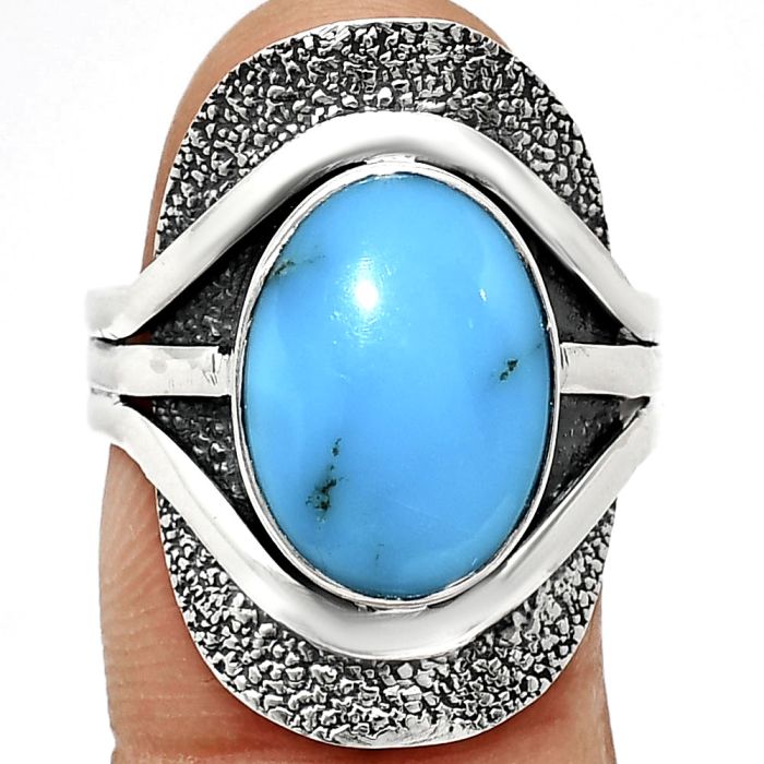 Sleeping Beauty Turquoise Ring size-9 EXR01096 R-1402, 10x14 mm