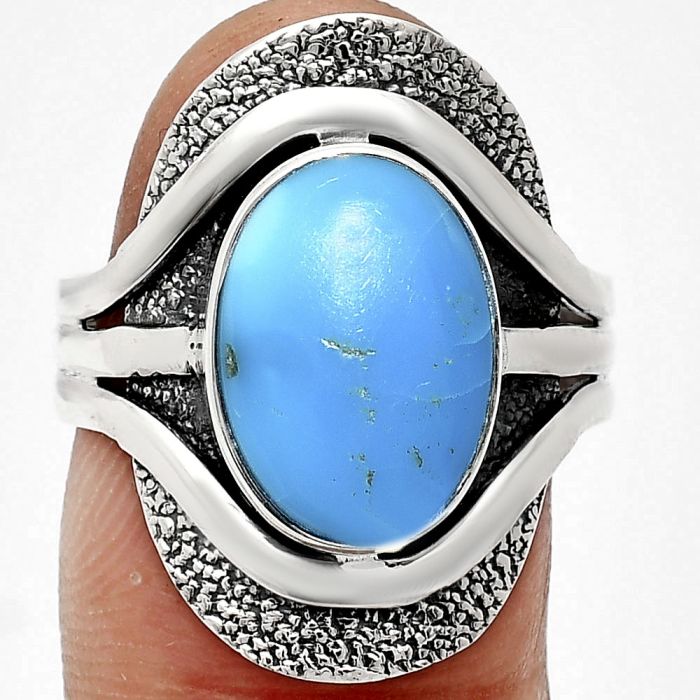 Sleeping Beauty Turquoise Ring size-8.5 EXR01103 R-1402, 9x13 mm