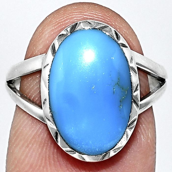 Sleeping Beauty Turquoise Ring size-7 EXR01151 R-1074, 9x14 mm