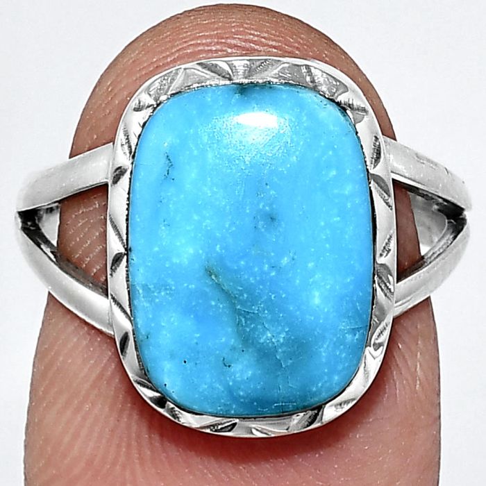 Sleeping Beauty Turquoise Ring size-7 EXR01153 R-1074, 10x14 mm