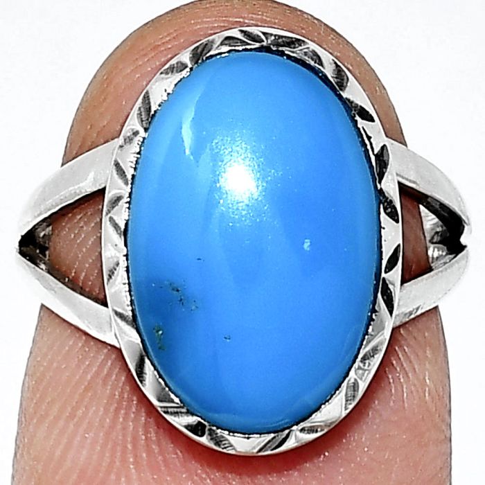 Sleeping Beauty Turquoise Ring size-6 EXR01156 R-1074, 10x15 mm