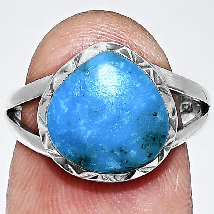 Sleeping Beauty Turquoise Ring size-7 EXR01159 R-1074, 11x11 mm