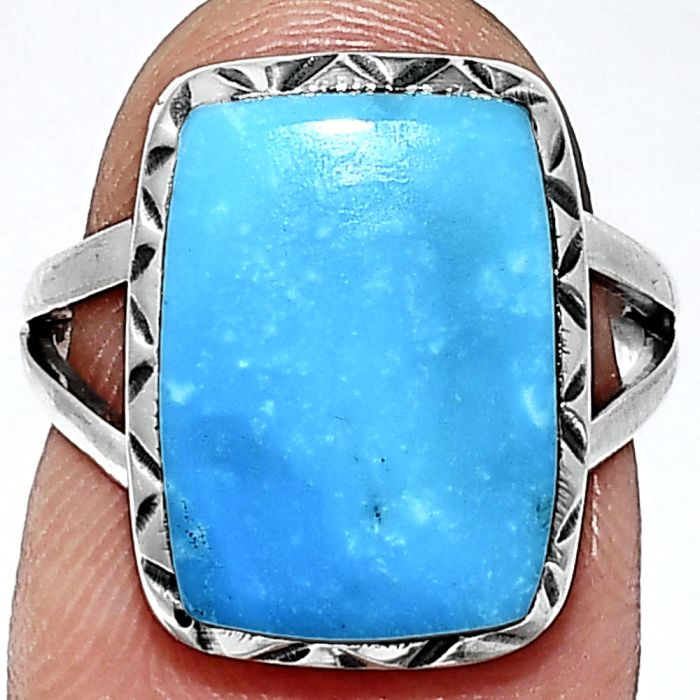 Sleeping Beauty Turquoise Ring size-6 EXR01160 R-1074, 11x15 mm