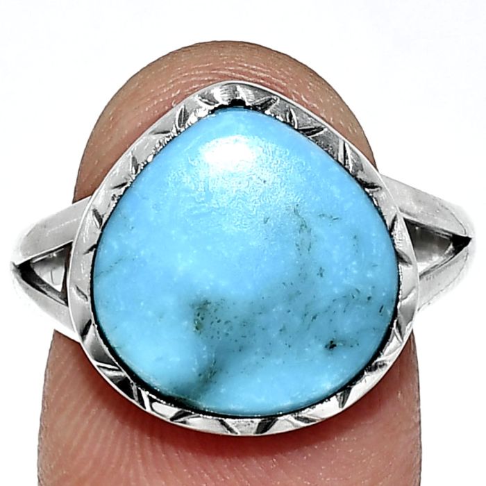 Sleeping Beauty Turquoise Ring size-9.5 EXR01162 R-1074, 14x14 mm