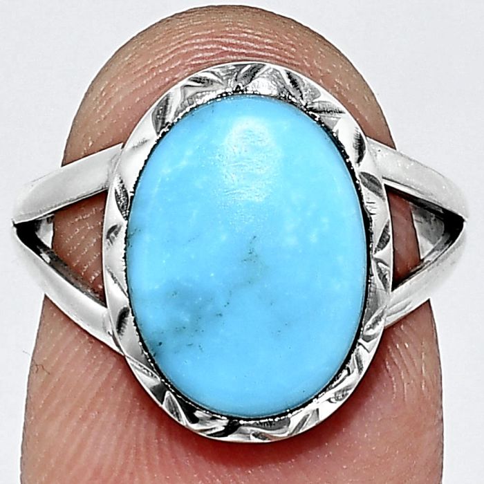 Sleeping Beauty Turquoise Ring size-7 EXR01169 R-1074, 10x14 mm