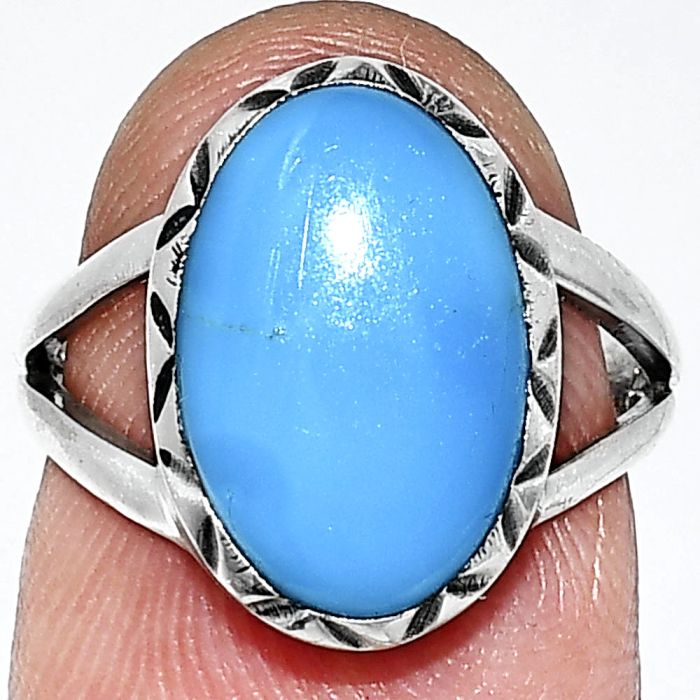 Sleeping Beauty Turquoise Ring size-6 EXR01170 R-1074, 9x14 mm