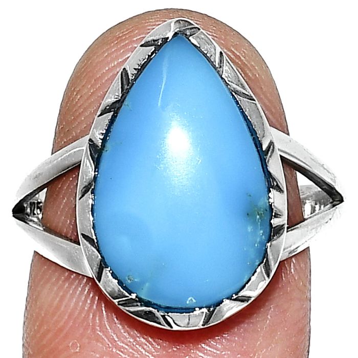 Sleeping Beauty Turquoise Ring size-9 EXR01171 R-1074, 11x17 mm