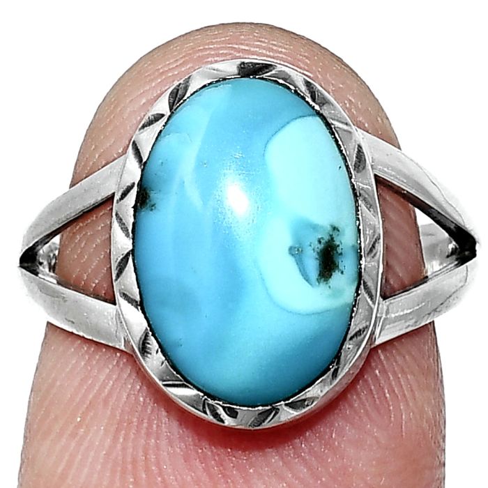 Sleeping Beauty Turquoise Ring size-7 EXR01184 R-1074, 9x13 mm