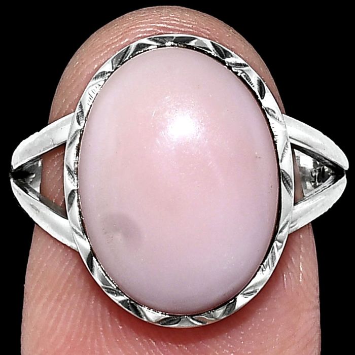 Pink Opal Ring size-8 EXR01189 R-1074, 11x15 mm