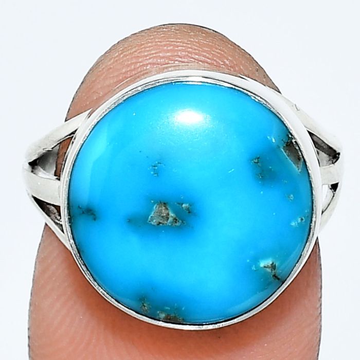 Sleeping Beauty Turquoise Ring size-7 EXR01220 R-1003, 14x14 mm