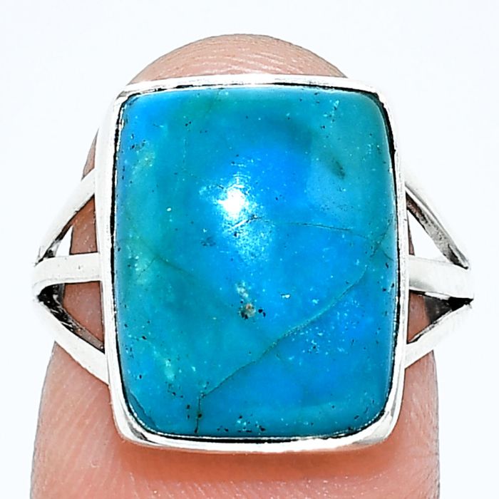 Azurite Chrysocolla Ring size-7 EXR01221 R-1003, 12x15 mm