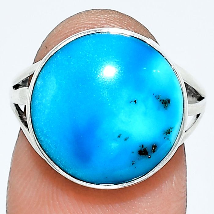 Sleeping Beauty Turquoise Ring size-7 EXR01228 R-1003, 14x14 mm