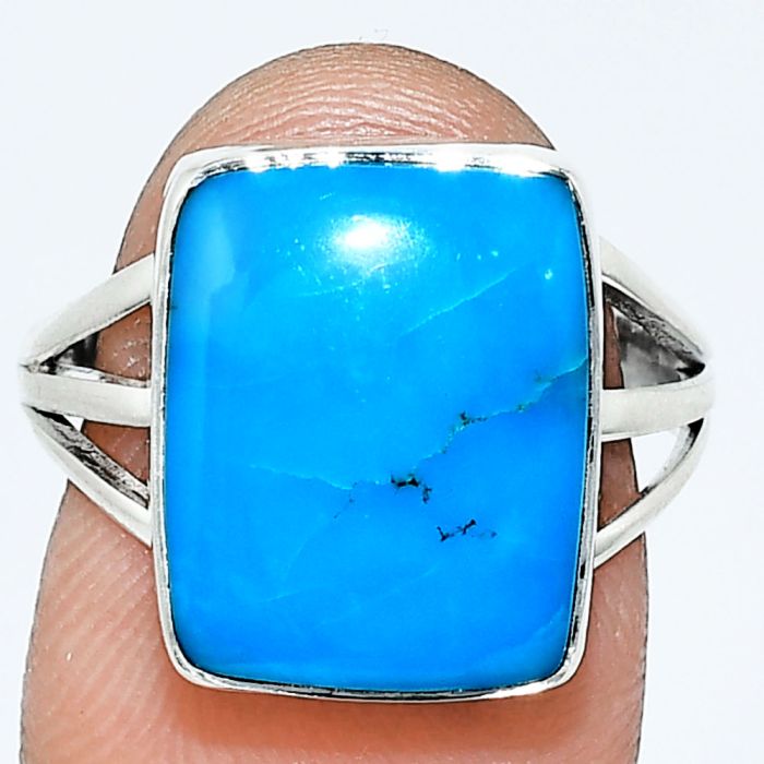 Sleeping Beauty Turquoise Ring size-8 EXR01229 R-1003, 12x15 mm