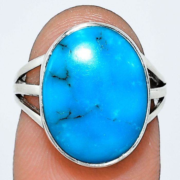 Sleeping Beauty Turquoise Ring size-6 EXR01234 R-1003, 12x16 mm