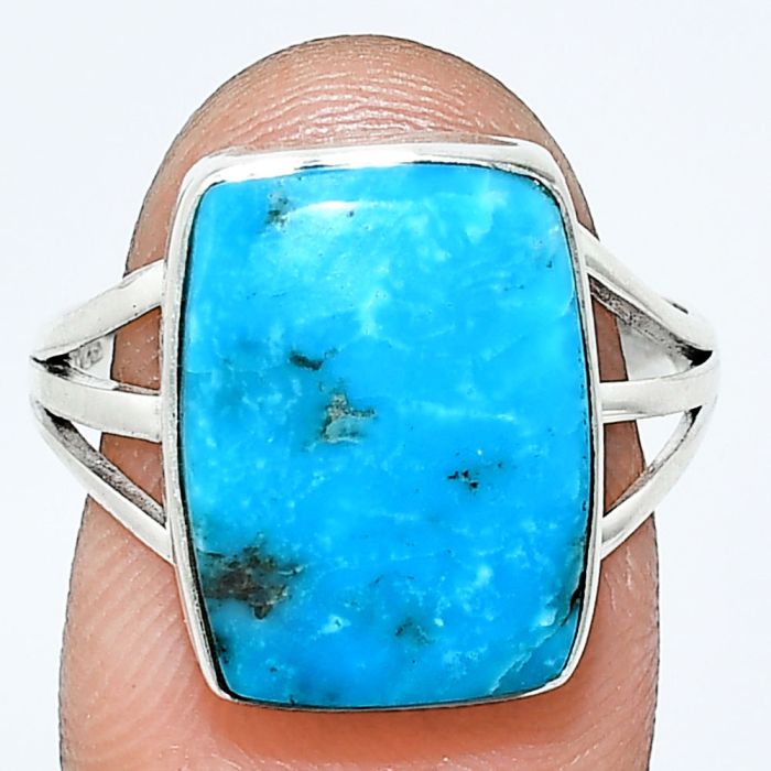 Azurite Chrysocolla Ring size-8.5 EXR01238 R-1003, 12x16 mm