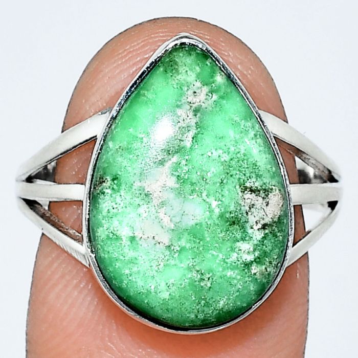 Utah Variscite Ring size-9 EXR01257 R-1003, 12x17 mm