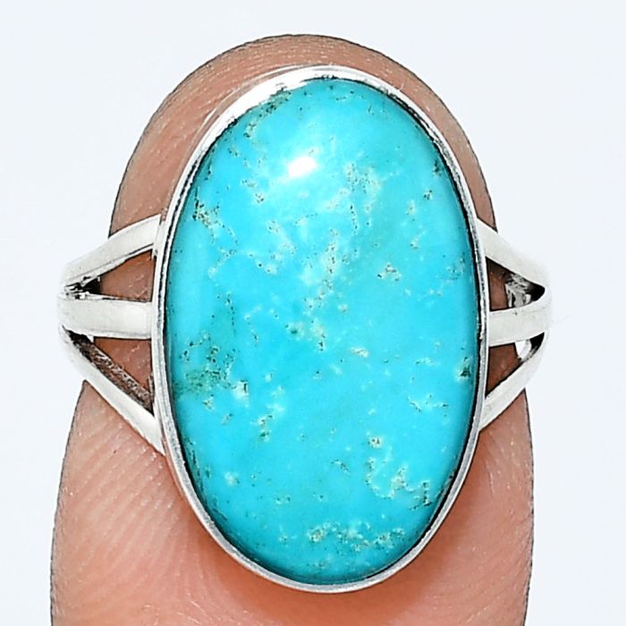 Natural Rare Turquoise Nevada Aztec Mt Ring size-6 EXR01267 R-1003, 11x18 mm