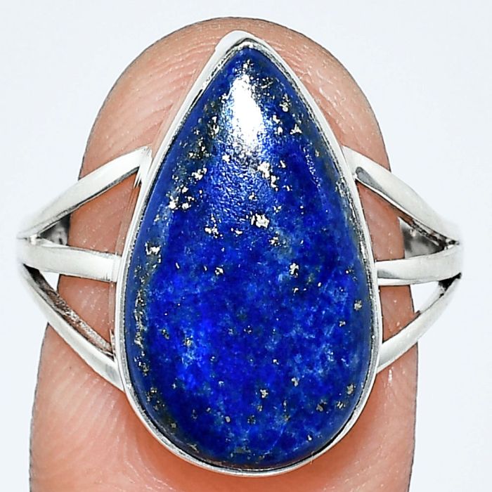 Lapis Lazuli Ring size-9 EXR01272 R-1003, 11x19 mm