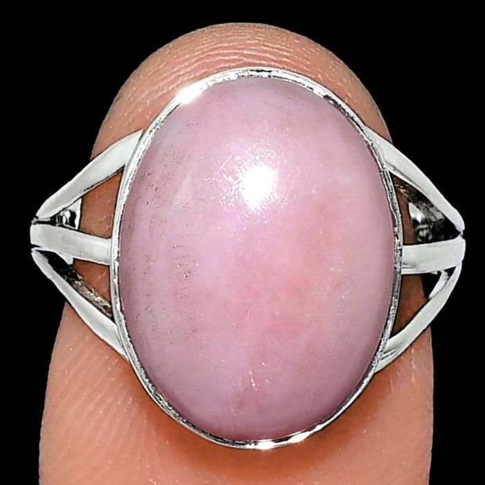 Pink Opal Ring size-8 EXR01281 R-1003, 12x16 mm