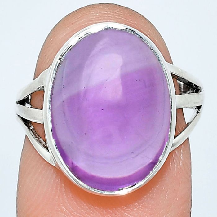 Amethyst Cab Ring size-7 EXR01304 R-1003, 12x16 mm