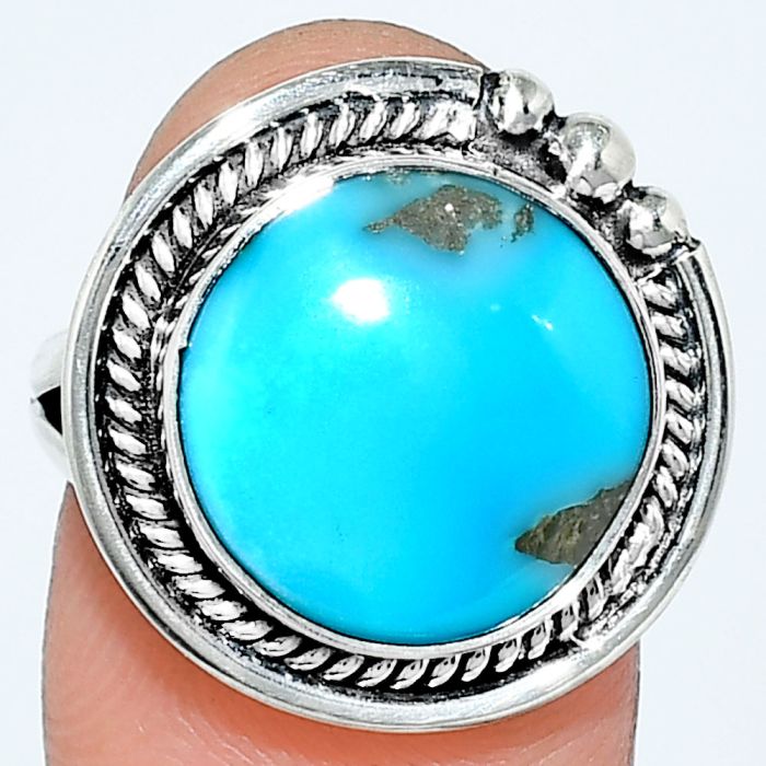 Sleeping Beauty Turquoise Ring size-7 EXR01328 R-1148, 13x13 mm