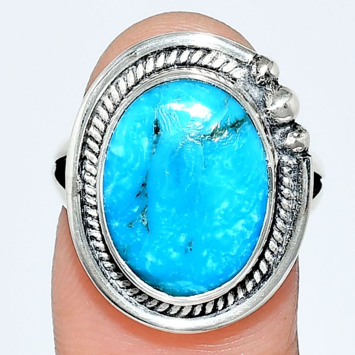 Sleeping Beauty Turquoise Ring size-7 EXR01330 R-1148, 11x15 mm