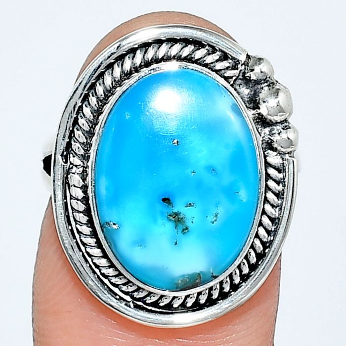 Sleeping Beauty Turquoise Ring size-6 EXR01334 R-1148, 11x15 mm