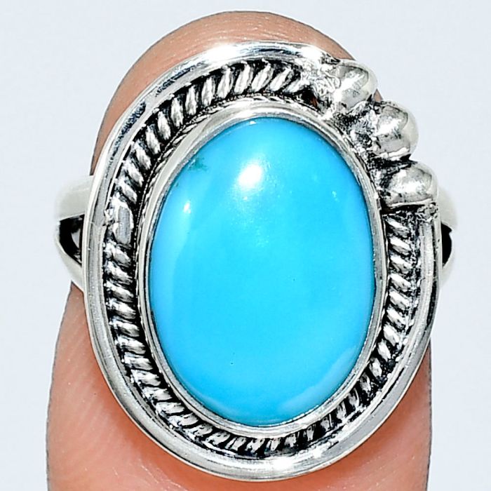 Sleeping Beauty Turquoise Ring size-7 EXR01335 R-1148, 10x14 mm