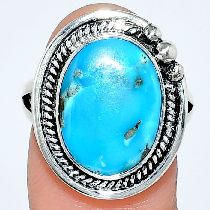 Sleeping Beauty Turquoise Ring size-8 EXR01337 R-1148, 12x16 mm