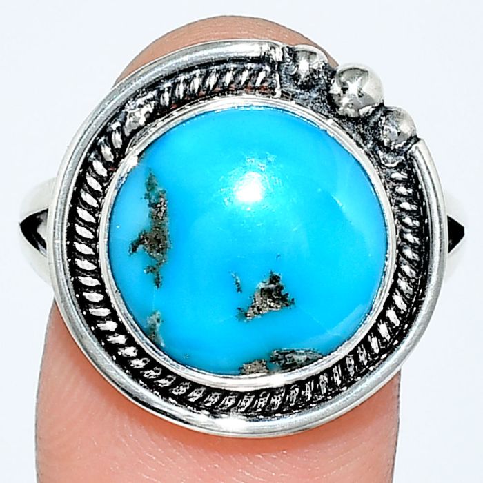 Sleeping Beauty Turquoise Ring size-9.5 EXR01338 R-1148, 13x13 mm