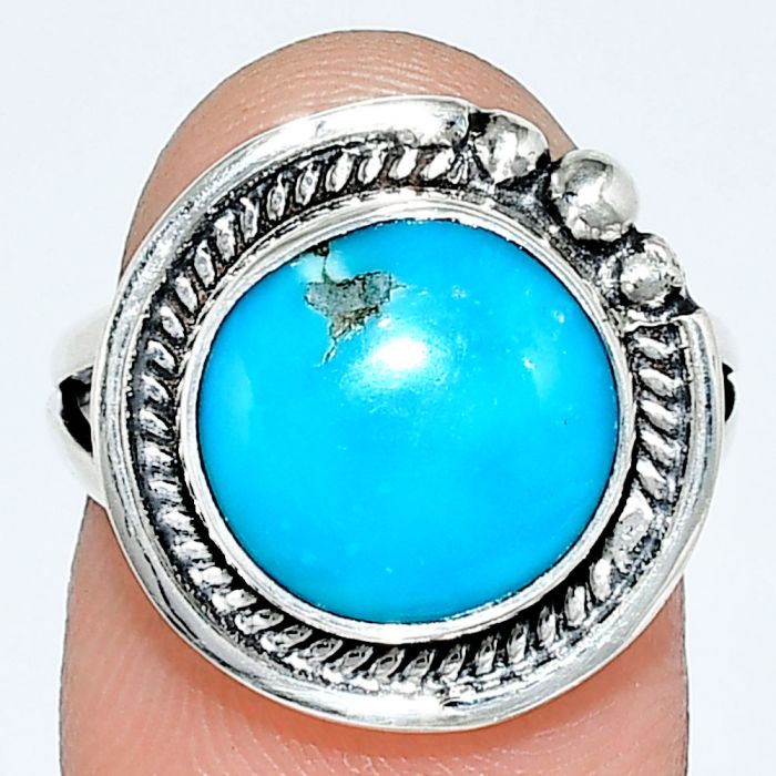 Sleeping Beauty Turquoise Ring size-7 EXR01339 R-1148, 11x11 mm