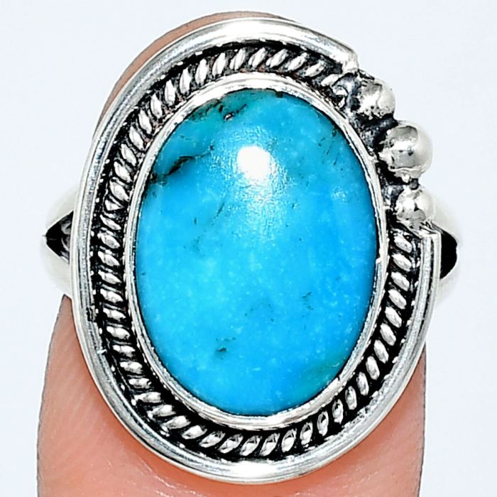 Sleeping Beauty Turquoise Ring size-7 EXR01342 R-1148, 11x15 mm