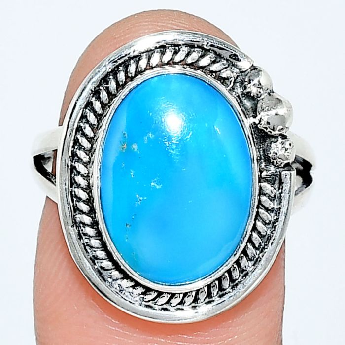 Sleeping Beauty Turquoise Ring size-8 EXR01345 R-1148, 10x14 mm