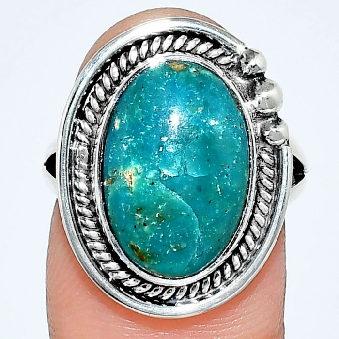 Azurite Chrysocolla Ring size-7 EXR01346 R-1148, 11x16 mm